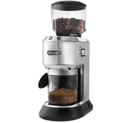 Coffee Makers DeLonghi Dedica Stainless Steel Digital Conical Burr Grinder With 18 Grind Settings And Portafilter Adaptor – 12 Oz.