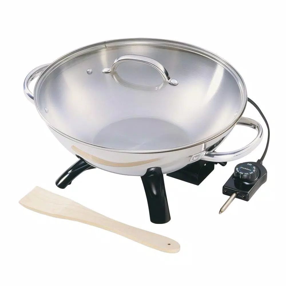 Electric Skillets & Indoor Grills Presto 1500 W 17 In. X 14 In. X 9.5 In. Stainless Steel Electric Wok 3 Electric Skillets & Indoor Grills Presto 1500 W 17 In. X 14 In. X 9.5 In. Stainless Steel Electric Wok