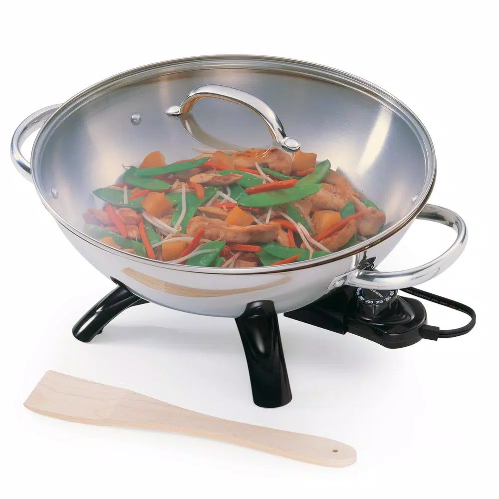 Electric Skillets & Indoor Grills Presto 1500 W 17 In. X 14 In. X 9.5 In. Stainless Steel Electric Wok 4 Electric Skillets & Indoor Grills Presto 1500 W 17 In. X 14 In. X 9.5 In. Stainless Steel Electric Wok - Image 2