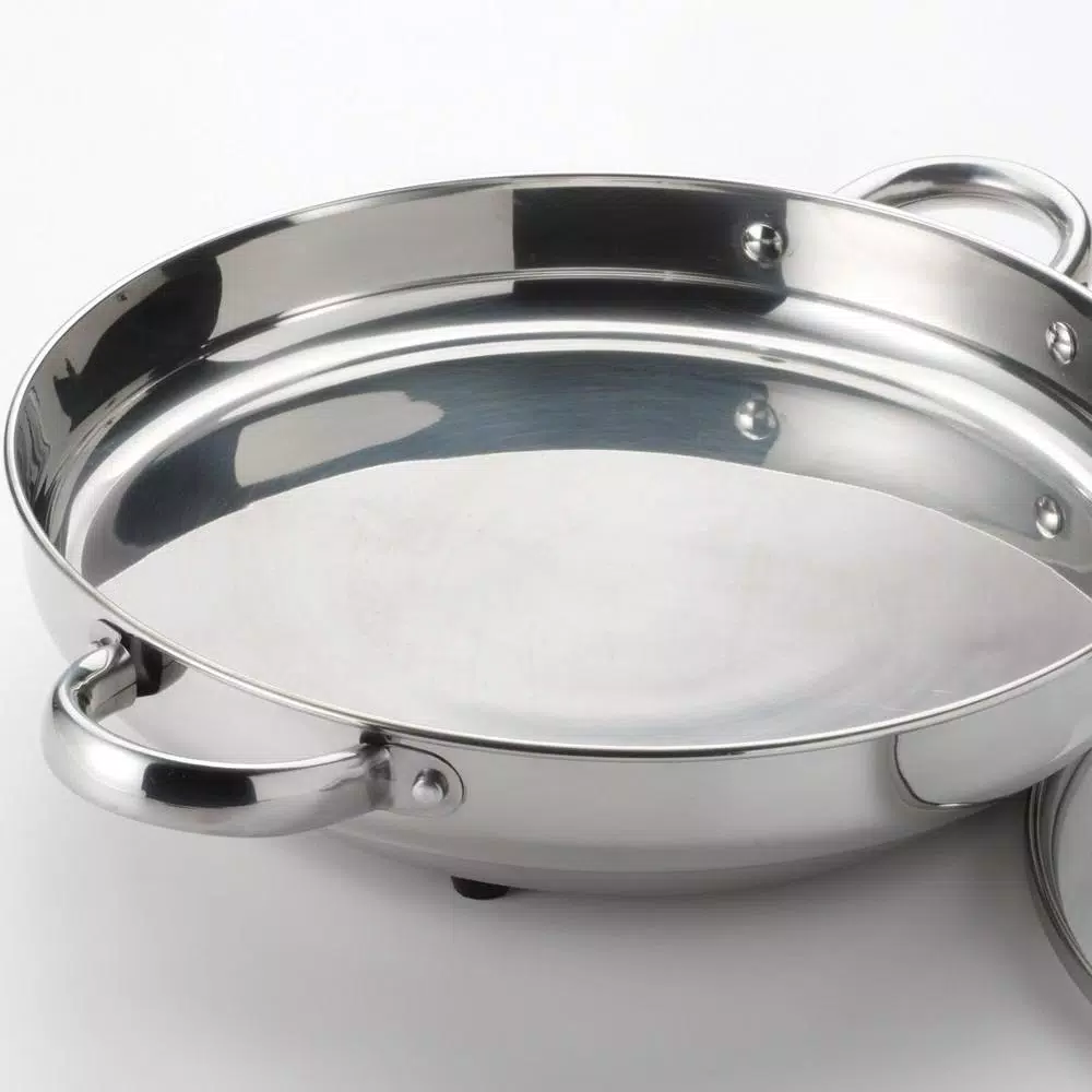 AROMA 132 sq. in. Stainless Steel Electric Skillet Electric Skillets & Indoor Grills AROMA 132 Sq. In. Stainless Steel Electric Skillet -Costway Shop stainless steel aroma electric skillets afp 1600s 1f 1000