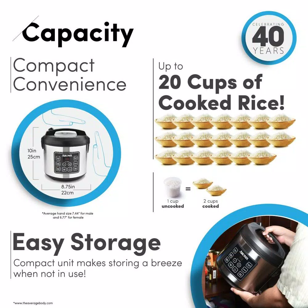 AROMA 20-Cup Silver Rice Cooker with Food Steamer and Slow Cooker Functions Cookers AROMA 20-Cup Silver Rice Cooker With Food Steamer And Slow Cooker Functions -Costway Shop stainless steel aroma rice cookers arc 150sb 44 1000