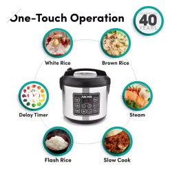Cookers AROMA 20-Cup Silver Rice Cooker With Food Steamer And Slow Cooker Functions 4 Cookers AROMA 20-Cup Silver Rice Cooker With Food Steamer And Slow Cooker Functions -Costway Shop stainless steel aroma rice cookers arc 150sb 4f 1000