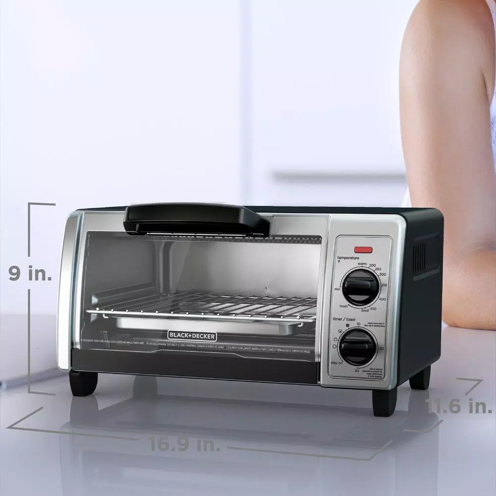 Toasters BLACK+DECKER 1150 W 4-Slice Black Stainless Steel Toaster Oven With Temperature Control 9 Toasters BLACK+DECKER 1150 W 4-Slice Black Stainless Steel Toaster Oven With Temperature Control - Image 7