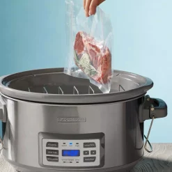 Cookers BLACK+DECKER 7 Qt. Stainless Steel Electric Slow Cooker With Temperature Probe And Precision Sous-Vide 4 Cookers BLACK+DECKER 7 Qt. Stainless Steel Electric Slow Cooker With Temperature Probe And Precision Sous-Vide -Costway Shop stainless steel black decker multi cookers scd7007ssd 4f 1000