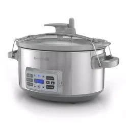 Cookers BLACK+DECKER 7 Qt. Stainless Steel Electric Slow Cooker With Temperature Probe And Precision Sous-Vide