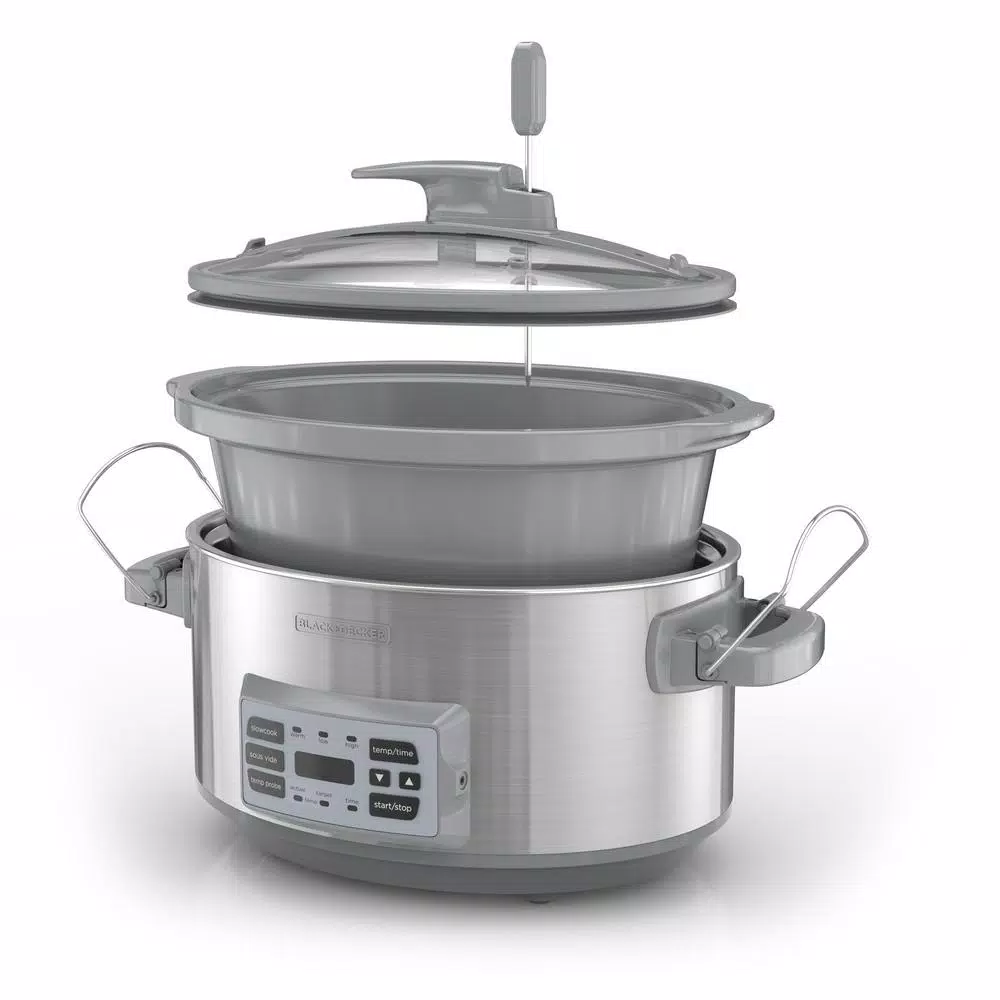 BLACK+DECKER 7 Qt. Stainless Steel Electric Slow Cooker with Temperature Probe and Precision Sous-Vide Cookers BLACK+DECKER 7 Qt. Stainless Steel Electric Slow Cooker With Temperature Probe And Precision Sous-Vide -Costway Shop stainless steel black decker multi cookers scd7007ssd c3 1000