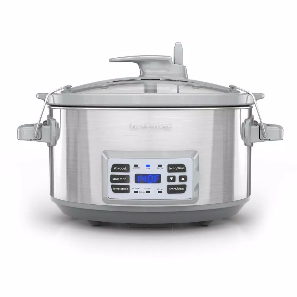 BLACK+DECKER 7 Qt. Stainless Steel Electric Slow Cooker with Temperature Probe and Precision Sous-Vide Cookers BLACK+DECKER 7 Qt. Stainless Steel Electric Slow Cooker With Temperature Probe And Precision Sous-Vide -Costway Shop stainless steel black decker multi cookers scd7007ssd fa 1000