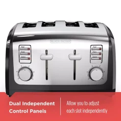 Toasters BLACK+DECKER 4-Slice Stainless Steel Wide Slot Toaster With Crumb Tray 5 Toasters BLACK+DECKER 4-Slice Stainless Steel Wide Slot Toaster With Crumb Tray -Costway Shop stainless steel black decker pop up toasters t4030 1f 1000