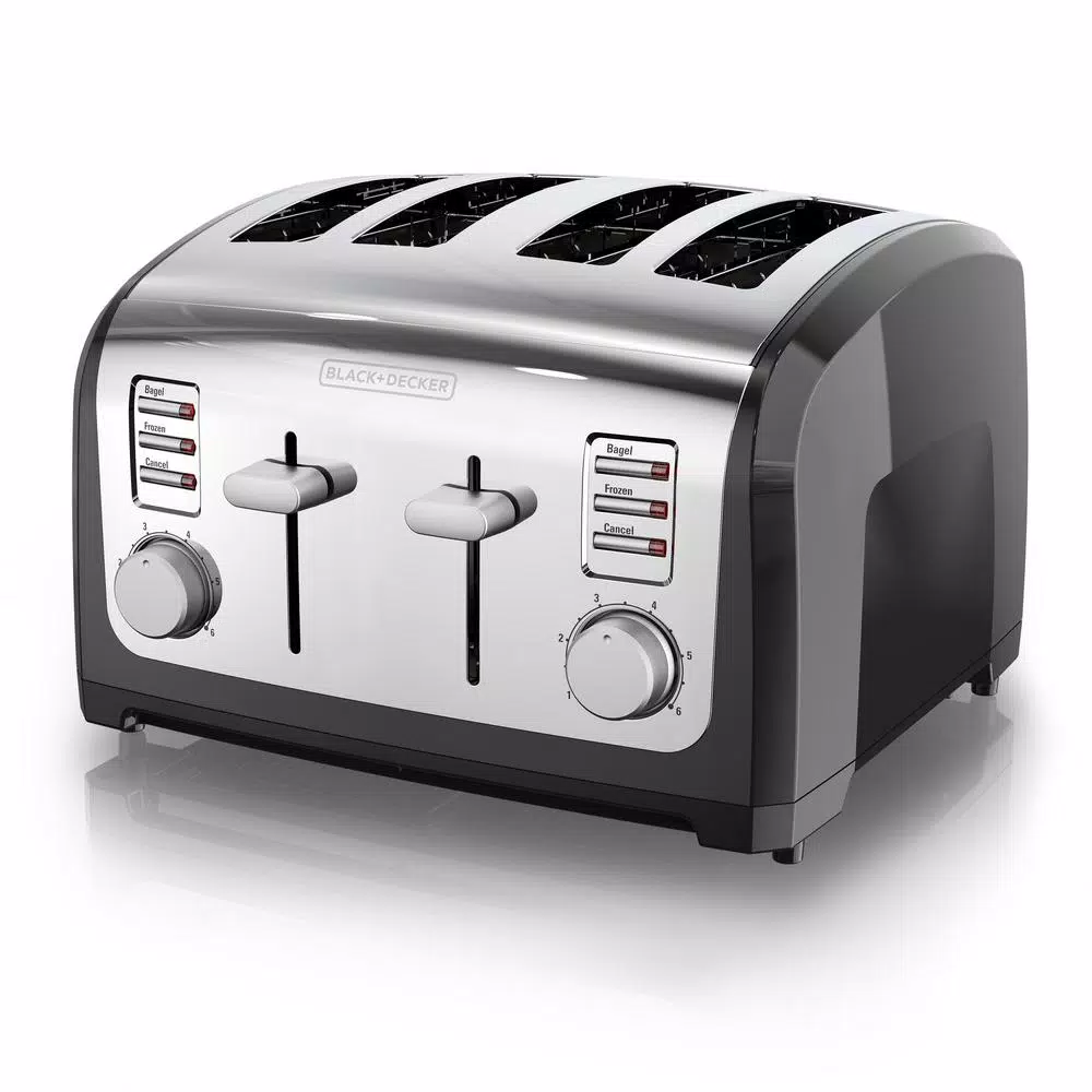 BLACK+DECKER 4-Slice Stainless Steel Wide Slot Toaster with Crumb Tray Toasters BLACK+DECKER 4-Slice Stainless Steel Wide Slot Toaster With Crumb Tray -Costway Shop stainless steel black decker pop up toasters t4030 64 1000