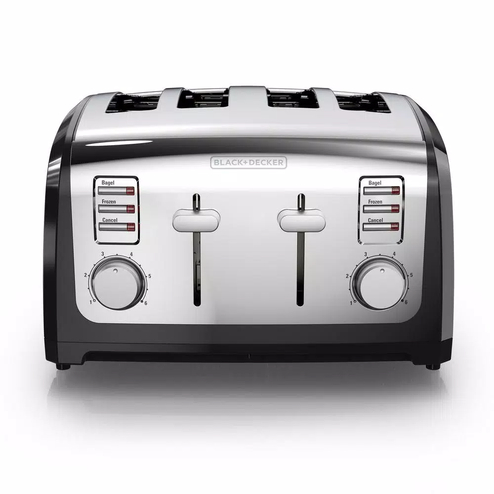 BLACK+DECKER 4-Slice Stainless Steel Wide Slot Toaster with Crumb Tray Toasters BLACK+DECKER 4-Slice Stainless Steel Wide Slot Toaster With Crumb Tray -Costway Shop stainless steel black decker pop up toasters t4030 c3 1000
