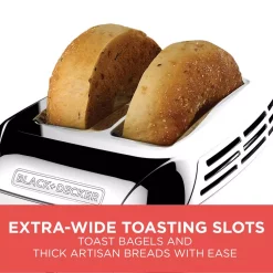 Toasters BLACK+DECKER Rapid Toast 2-Slice Stainless Steel Wide Slot Toaster -Costway Shop stainless steel black decker pop up toasters tr3500sd fa 1000