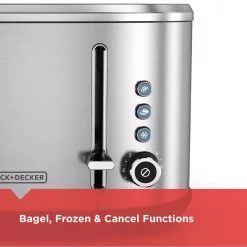 Toasters BLACK+DECKER 4-Slice Stainless Steel Extra-Wide Slot Toaster With Crumb Tray -Costway Shop stainless steel black decker pop up toasters tr4300ssd c3 1000