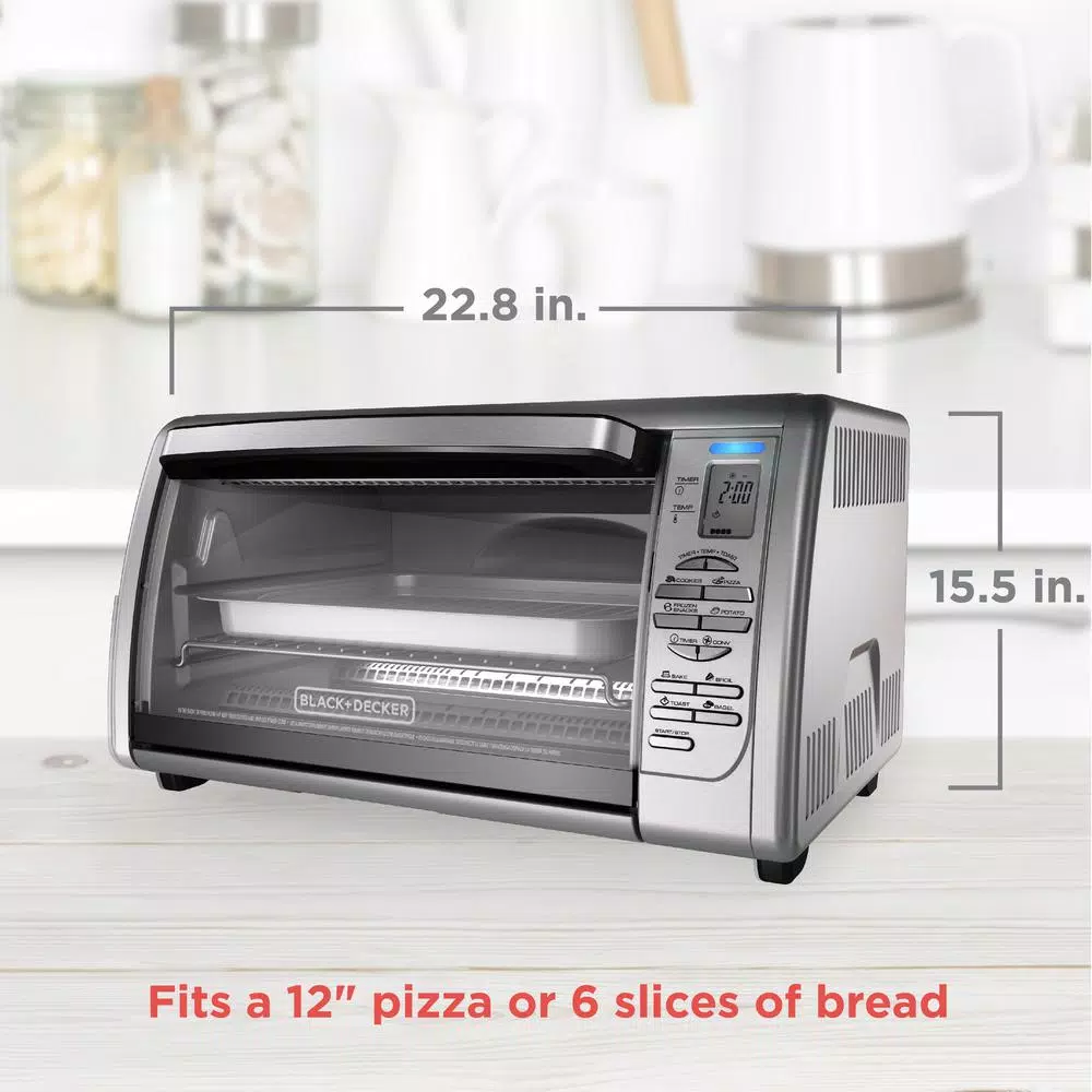 BLACK+DECKER 1500 W 6-Slice Stainless Steel Toaster Oven with Broiler Toasters BLACK+DECKER 1500 W 6-Slice Stainless Steel Toaster Oven With Broiler -Costway Shop stainless steel black decker toaster ovens cto6335s 76 1000