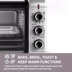 Toasters BLACK+DECKER 1500 W 6-Slice Stainless Steel Toaster Oven With Built-In Timer 16 Toasters BLACK+DECKER 1500 W 6-Slice Stainless Steel Toaster Oven With Built-In Timer -Costway Shop stainless steel black decker toaster ovens to3210ssd fa 1000