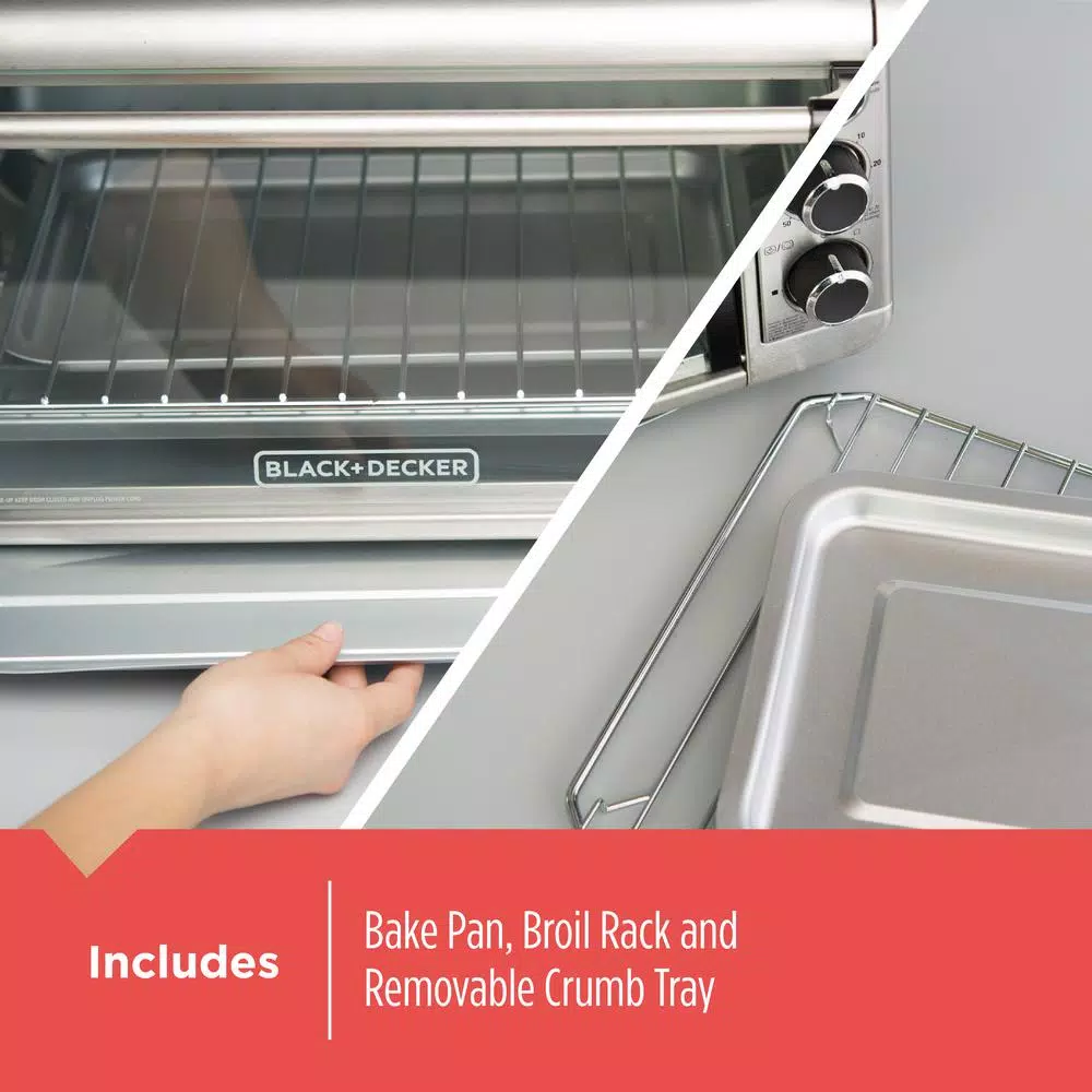 BLACK+DECKER 8-Slice Extra-Wide Convection Toaster Oven, Stainless Steel Toasters BLACK+DECKER 8-Slice Extra-Wide Convection Toaster Oven, Stainless Steel -Costway Shop stainless steel black decker toaster ovens to3240xsbd fa 1000