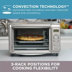 Toasters BLACK+DECKER 1500 W 6-Slice Stainless Steel Countertop Toaster Oven With Built-In Timer -Costway Shop stainless steel black decker toaster ovens to3280ssd 1f 1000
