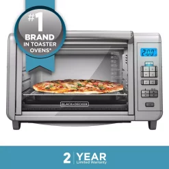 Toasters BLACK+DECKER 1500 W 6-Slice Stainless Steel Countertop Toaster Oven With Built-In Timer -Costway Shop stainless steel black decker toaster ovens to3280ssd 44 1000
