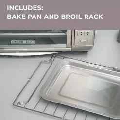 Toasters BLACK+DECKER 1500 W 6-Slice Stainless Steel Countertop Toaster Oven With Built-In Timer -Costway Shop stainless steel black decker toaster ovens to3280ssd 4f 1000
