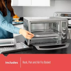 Toasters BLACK+DECKER Crisp ‘N Bake 8-Slice Air Fry Toaster Oven No Preheat, Stainless -Costway Shop stainless steel black decker toaster ovens tod5035ss fa 1000