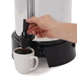 Coffee Makers West Bend 55-Cup Silver Aluminum With Quick Brewing Large Capacity Commercial Coffee Urn Features Automatic Temperature Control -Costway Shop stainless steel black west bend coffee urns 13500 4f 1000