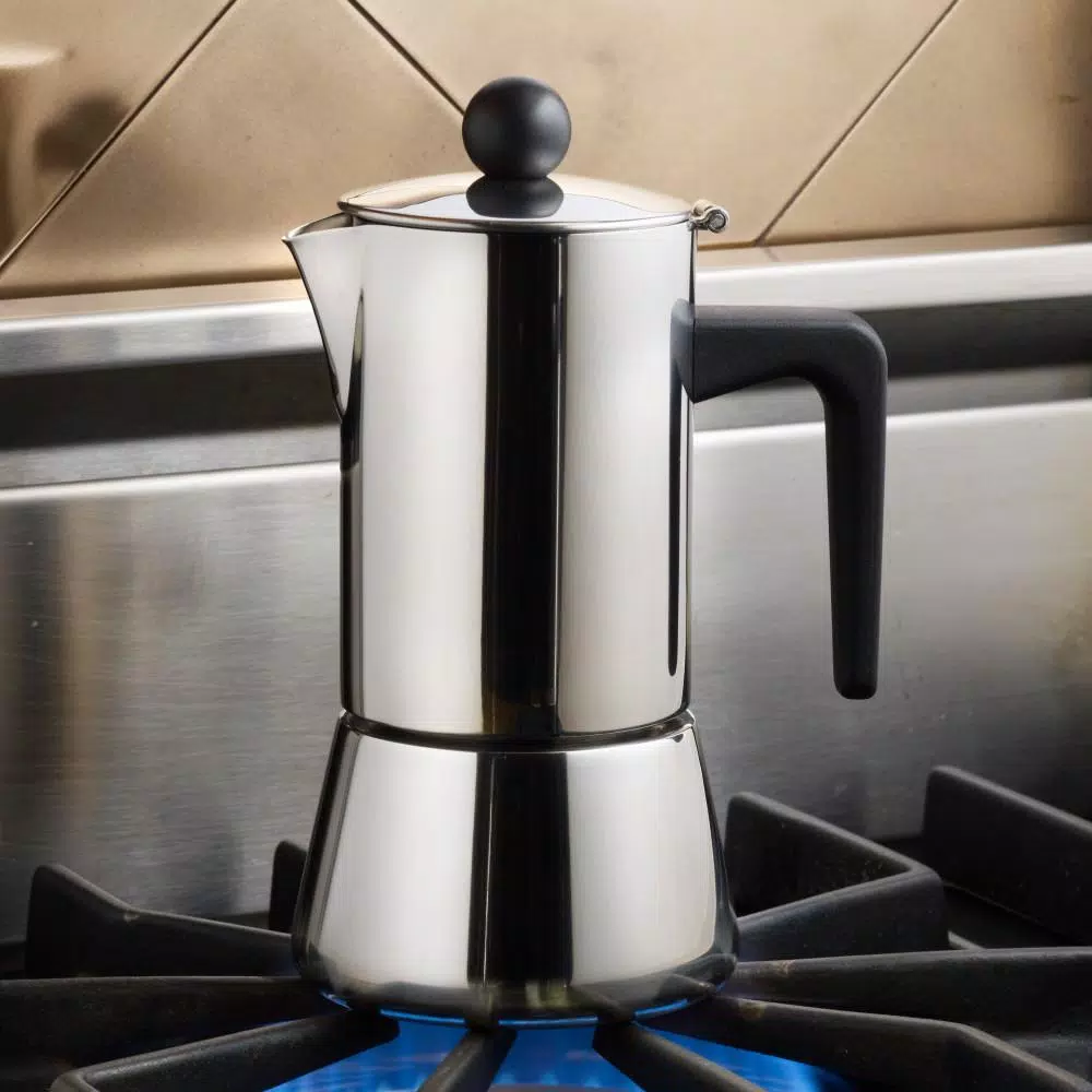 BonJour 4-Cup Stovetop Espresso Maker in Stainless Steel Coffee Makers BonJour 4-Cup Stovetop Espresso Maker In Stainless Steel -Costway Shop stainless steel bonjour espresso machines 53916 31 1000
