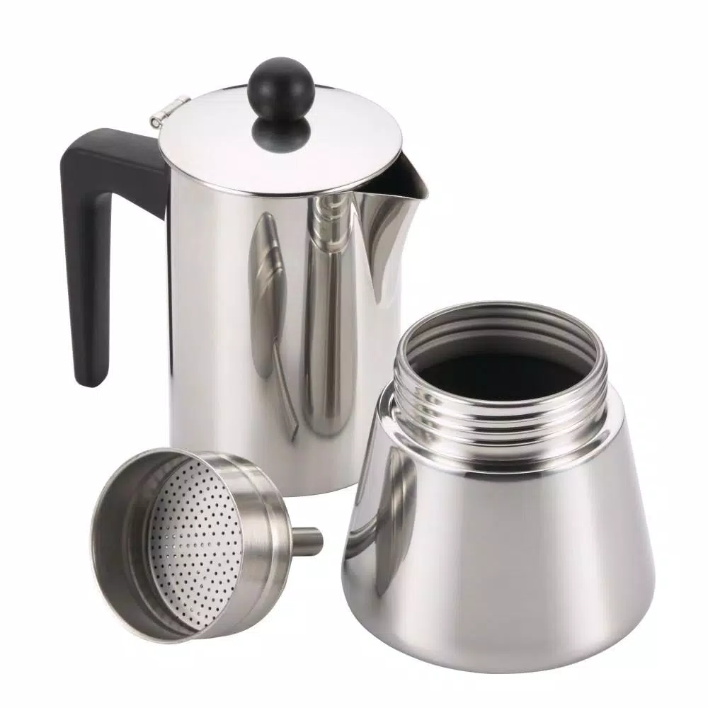 BonJour 4-Cup Stovetop Espresso Maker in Stainless Steel Coffee Makers BonJour 4-Cup Stovetop Espresso Maker In Stainless Steel -Costway Shop stainless steel bonjour espresso machines 53916 c3 1000