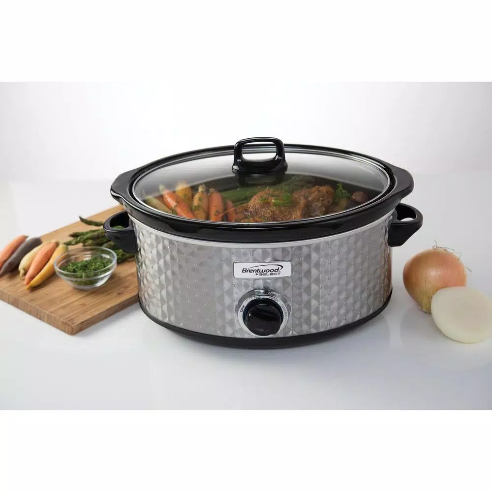 Brentwood Appliances Diamond 7 Qt. Stainless Steel Slow Cooker with Tempered Glass Lid Cookers Brentwood Appliances Diamond 7 Qt. Stainless Steel Slow Cooker With Tempered Glass Lid -Costway Shop stainless steel brentwood appliances slow cookers sc 157s 31 1000