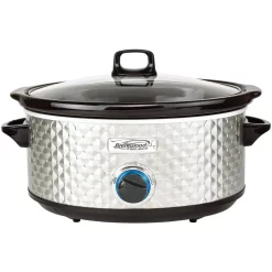 Cookers Brentwood Appliances Diamond 7 Qt. Stainless Steel Slow Cooker With Tempered Glass Lid