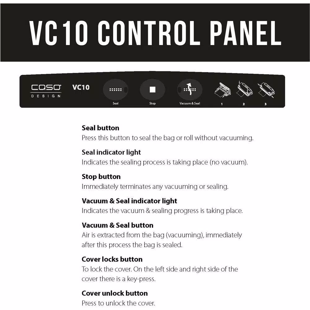 CASO VC 10 Stainless Steel Food Vacuum Sealer with Food Management App and Food Vacuum Rolls (Set of 2) Food Processing CASO VC 10 Stainless Steel Food Vacuum Sealer With Food Management App And Food Vacuum Rolls (Set Of 2) -Costway Shop stainless steel caso food vacuum sealers 11340 2 kit 4f 1000