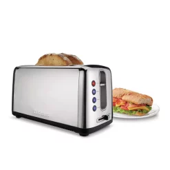 Toasters Cuisinart Artisan Bread 2-Slice Stainless Steel Long Slot Toaster With Crumb Tray -Costway Shop stainless steel cuisinart pop up toasters cpt 2400 1f 1000