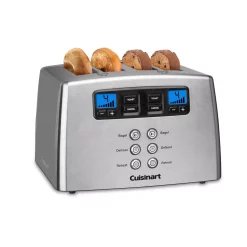 Toasters Cuisinart Touch To Toast 4-Slice Stainless Steel Wide Slot Leverless Toaster -Costway Shop stainless steel cuisinart pop up toasters cpt 440p1 31 1000