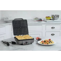 Electric Skillets & Indoor Grills Cuisinart 4-Waffle Stainless Steel Belgian Waffle Maker With Recipe Book 5 Electric Skillets & Indoor Grills Cuisinart 4-Waffle Stainless Steel Belgian Waffle Maker With Recipe Book -Costway Shop stainless steel cuisinart waffle makers waf 300p1 31 1000