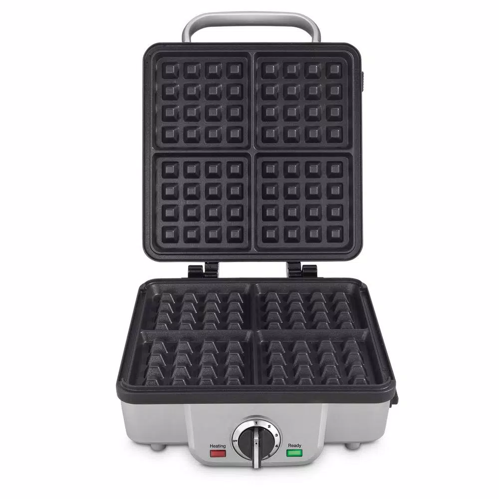 Cuisinart 4-Waffle Stainless Steel Belgian Waffle Maker with Recipe Book Electric Skillets & Indoor Grills Cuisinart 4-Waffle Stainless Steel Belgian Waffle Maker With Recipe Book -Costway Shop stainless steel cuisinart waffle makers waf 300p1 4f 1000