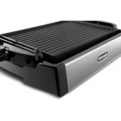 Electric Skillets & Indoor Grills DeLonghi 2-in-1 Reversible 140 Sq. In. Stainless Steel Indoor Grill With Non-Stick Surface -Costway Shop stainless steel delonghi indoor grills bgr50 44 1000