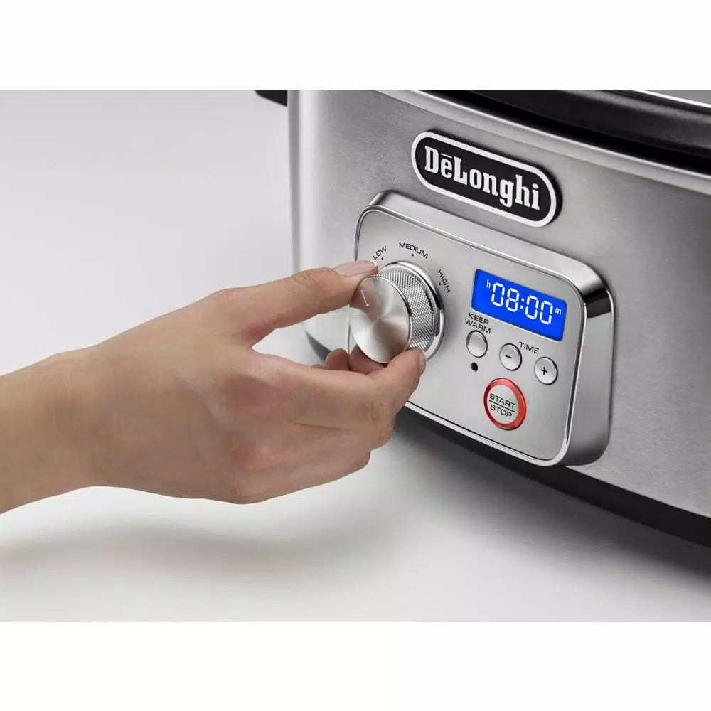 DeLonghi Livenza 6 Qt. Programmable Slow Cooker with Stovetop-Safe Pot Cookers DeLonghi Livenza 6 Qt. Programmable Slow Cooker With Stovetop-Safe Pot -Costway Shop stainless steel delonghi slow cookers cks1660d c3 1000