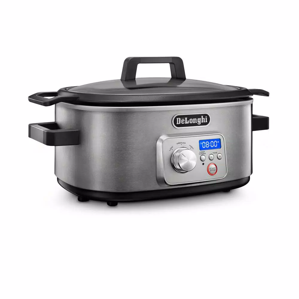 DeLonghi Livenza 6 Qt. Programmable Slow Cooker with Stovetop-Safe Pot Cookers DeLonghi Livenza 6 Qt. Programmable Slow Cooker With Stovetop-Safe Pot -Costway Shop stainless steel delonghi slow cookers cks1660d fa 1000