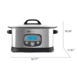 Cookers Elite 6.5 Qt. Stainless Steel Electric Multi-Cooker With Aluminum Pot -Costway Shop stainless steel elite multi cookers mst 516 44 1000