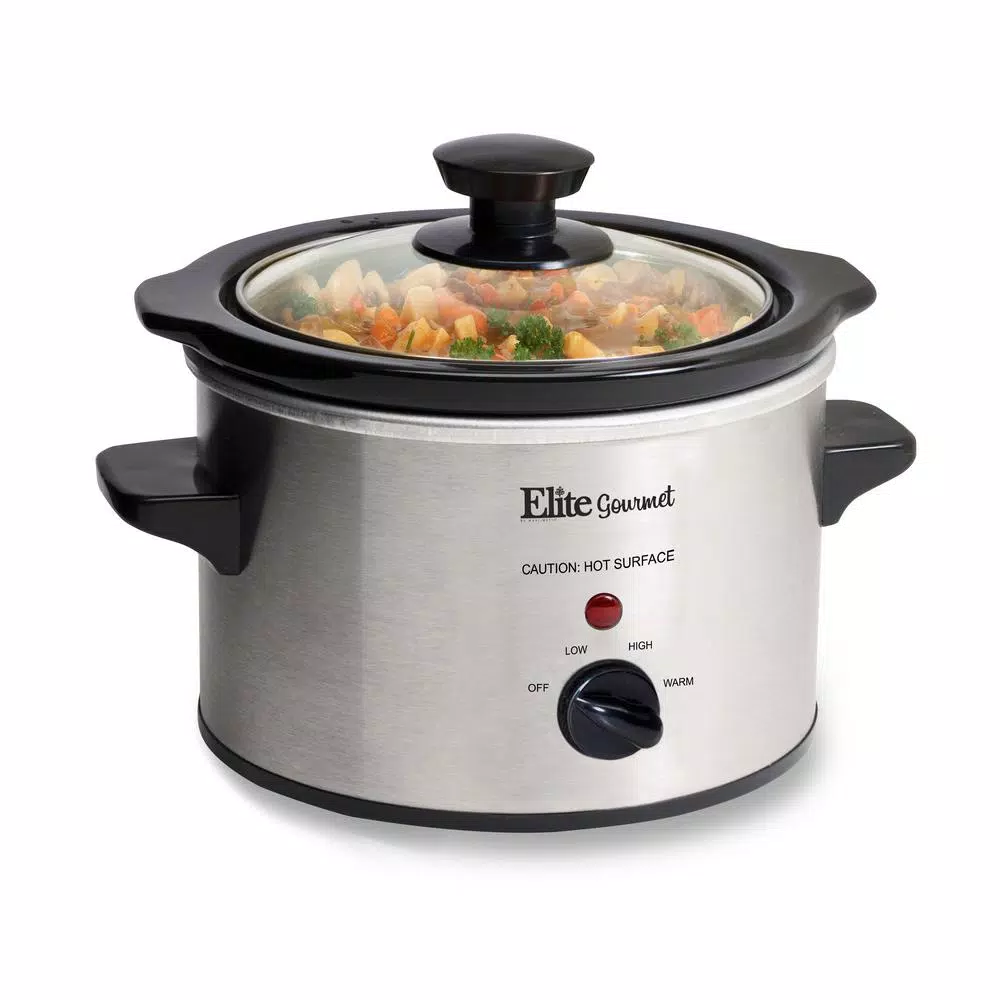 Elite Gourmet 1.5 Qt. Stainless Steel Mini Slow Cooker Cookers Elite Gourmet 1.5 Qt. Stainless Steel Mini Slow Cooker -Costway Shop stainless steel elite slow cookers mst 250xs c3 1000