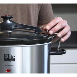 Cookers Elite Platinum 8.5 Qt. Stainless Steel Slow Cooker With Locking Lid -Costway Shop stainless steel elite slow cookers mst 900vxd 1f 1000
