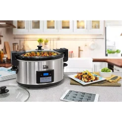 Cookers Elite Platinum 8.5 Qt. Stainless Steel Slow Cooker With Locking Lid -Costway Shop stainless steel elite slow cookers mst 900vxd 44 1000