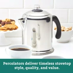 Coffee Makers Farberware 8-Cup Stainless Steel Percolator 4 Coffee Makers Farberware 8-Cup Stainless Steel Percolator -Costway Shop stainless steel farberware percolators 50124 c3 1000