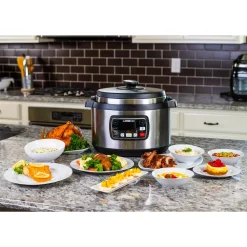 Cookers GoWISE USA Ovate 9.5 Qt. Stainless Steel Oval Electric Pressure Cooker With 6-Accessories And 50-Recipes -Costway Shop stainless steel gowise usa electric pressure cookers gw22709 31 1000