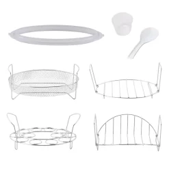 Cookers GoWISE USA Ovate 9.5 Qt. Stainless Steel Oval Electric Pressure Cooker With 6-Accessories And 50-Recipes -Costway Shop stainless steel gowise usa electric pressure cookers gw22709 44 1000