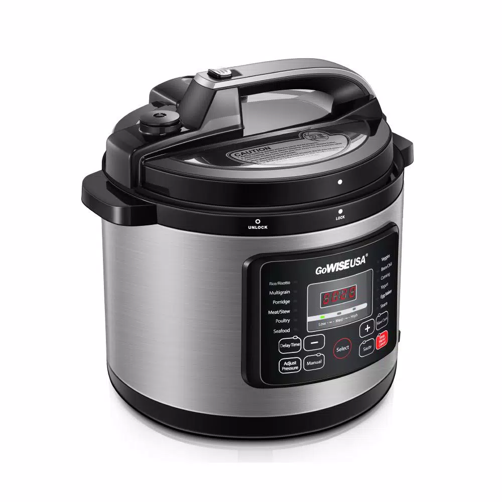 GoWISE USA 6 Qt. Stainless Steel Electric Pressure Cooker with Stainless Steel Pot Cookers GoWISE USA 6 Qt. Stainless Steel Electric Pressure Cooker With Stainless Steel Pot -Costway Shop stainless steel gowise usa electric pressure cookers gw22711 4f 1000
