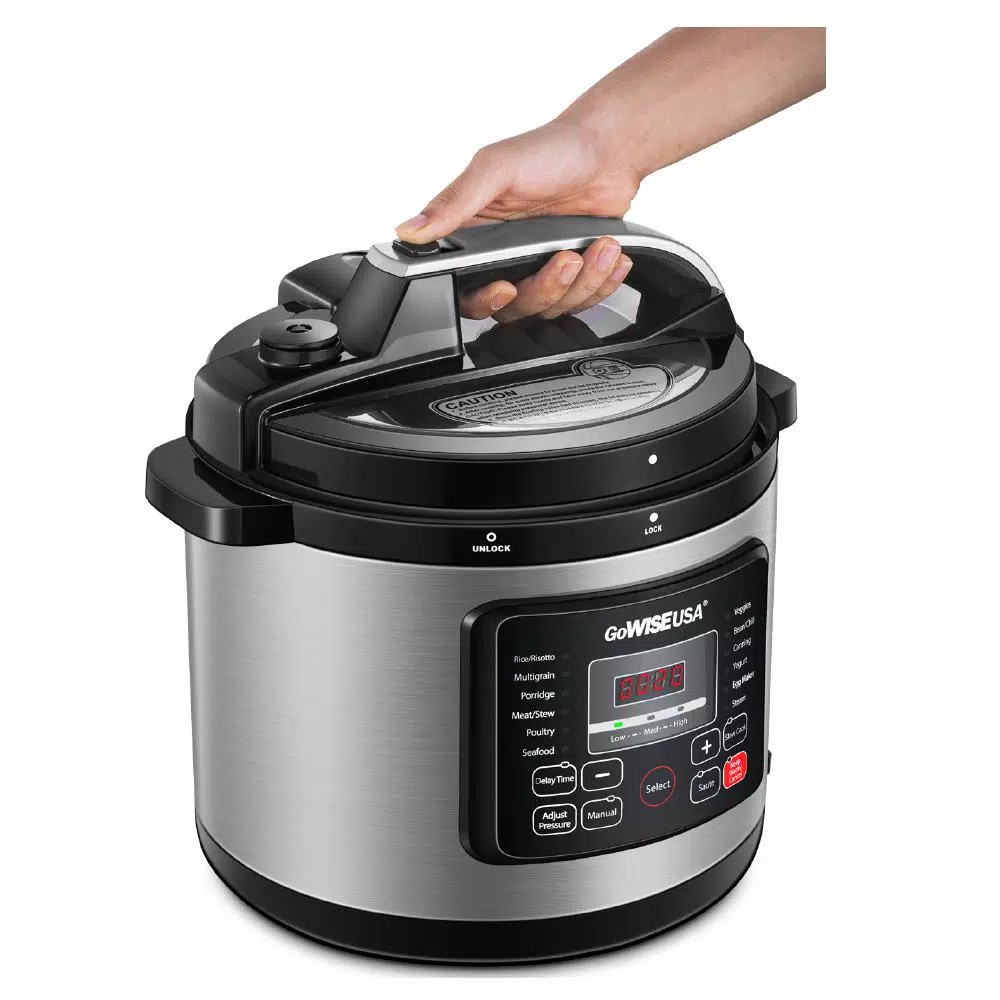 GoWISE USA 8 Qt. Stainless Steel Electric Pressure Cooker with Stainless Steel Pot Cookers GoWISE USA 8 Qt. Stainless Steel Electric Pressure Cooker With Stainless Steel Pot -Costway Shop stainless steel gowise usa electric pressure cookers gw22712 1f 1000