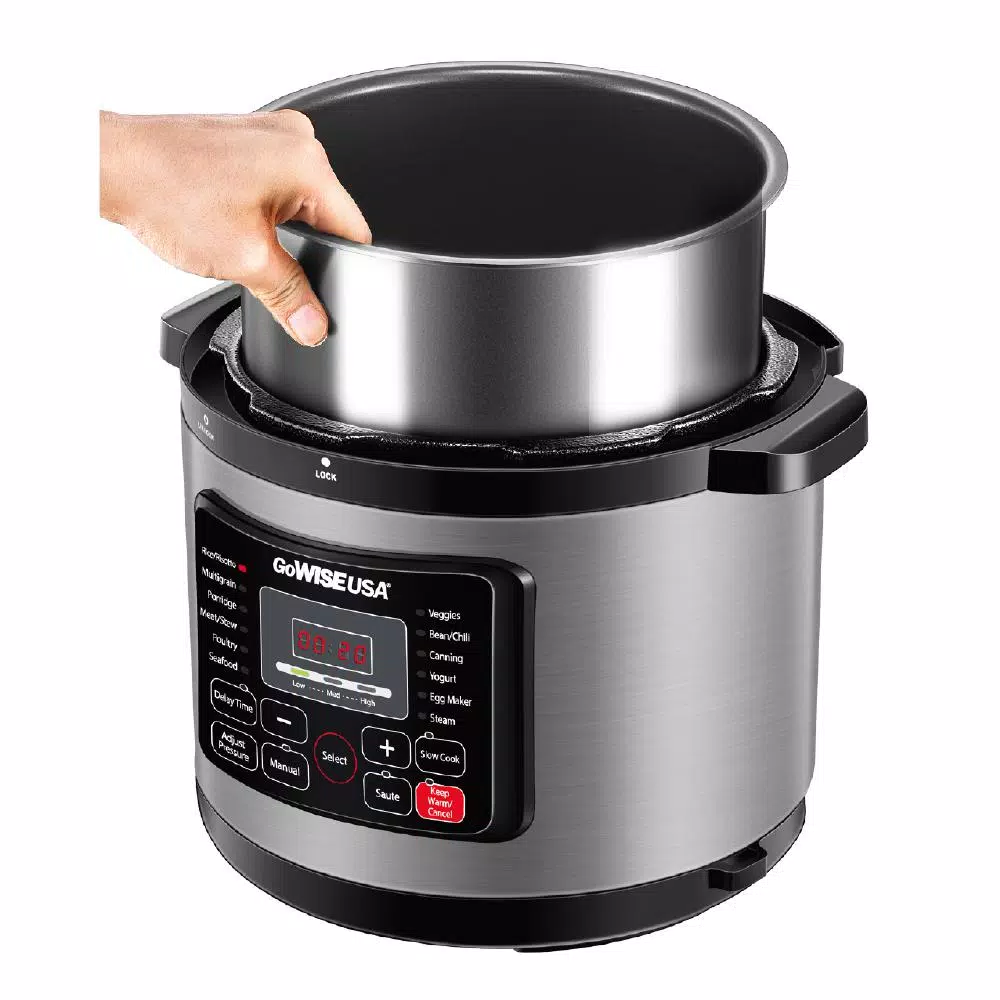 GoWISE USA 8 Qt. Stainless Steel Electric Pressure Cooker with Stainless Steel Pot Cookers GoWISE USA 8 Qt. Stainless Steel Electric Pressure Cooker With Stainless Steel Pot -Costway Shop stainless steel gowise usa electric pressure cookers gw22712 44 1000