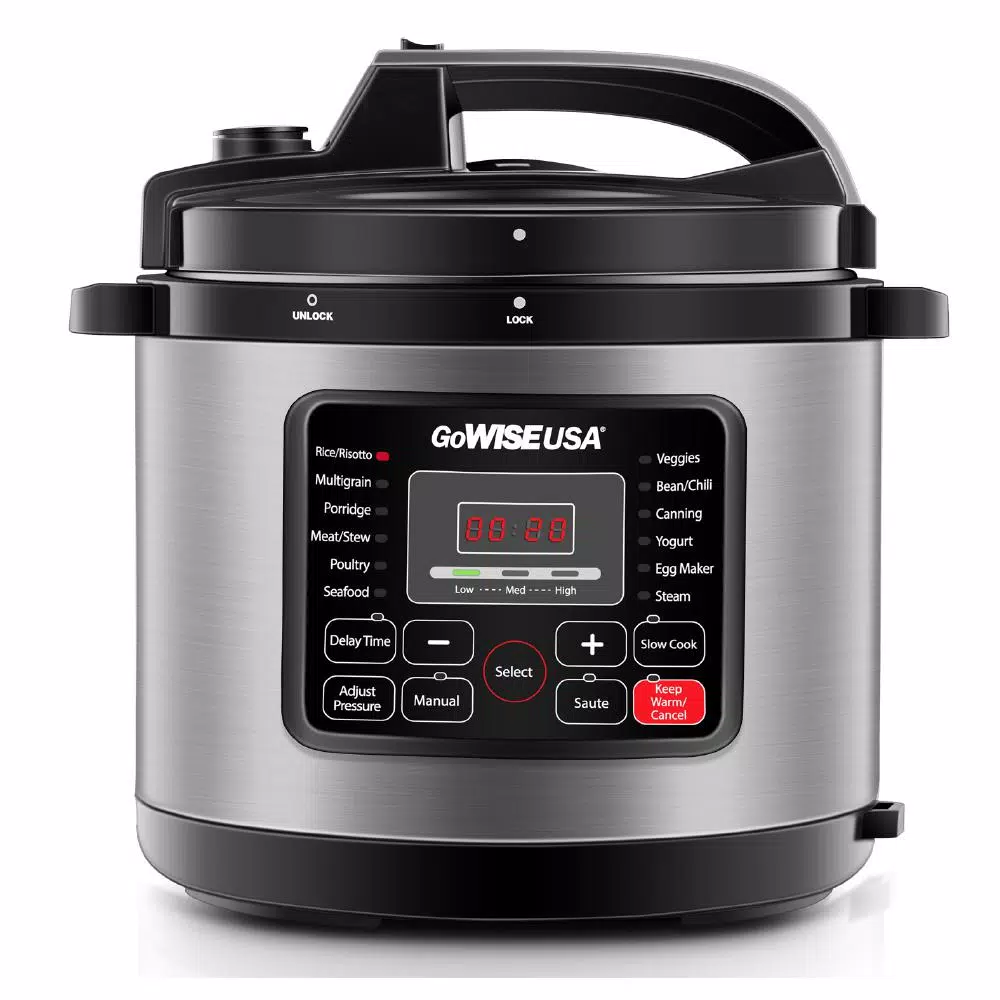 GoWISE USA 8 Qt. Stainless Steel Electric Pressure Cooker with Stainless Steel Pot Cookers GoWISE USA 8 Qt. Stainless Steel Electric Pressure Cooker With Stainless Steel Pot -Costway Shop stainless steel gowise usa electric pressure cookers gw22712 64 1000