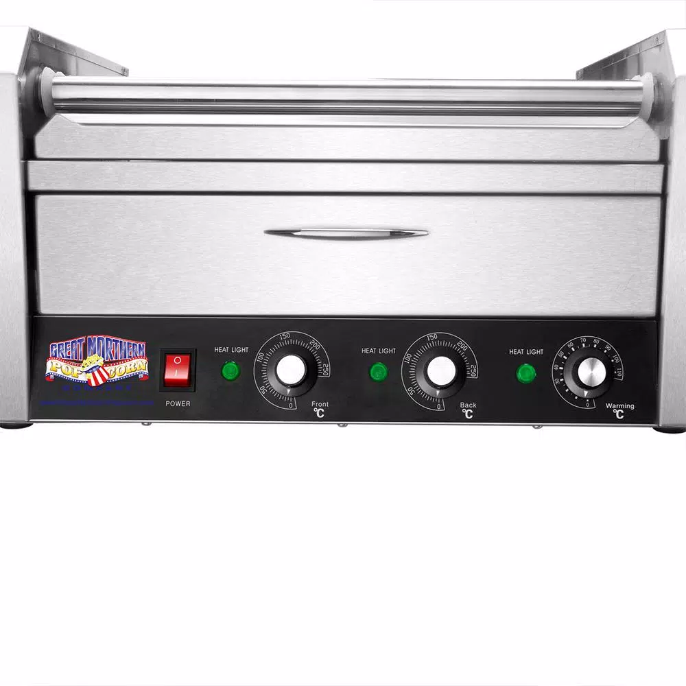 Great Northern 9-Hot Dog 124 sq. in. Stainless Steel Hot Dog Roller Grill with Bun Warmer and Cover Electric Skillets & Indoor Grills Great Northern 9-Hot Dog 124 Sq. In. Stainless Steel Hot Dog Roller Grill With Bun Warmer And Cover -Costway Shop stainless steel great northern indoor grills 5200 commercial dawg 9 44 1000