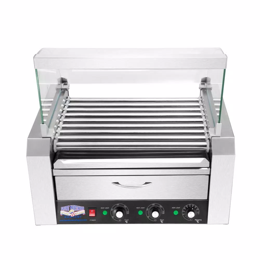 Great Northern 9-Hot Dog 124 sq. in. Stainless Steel Hot Dog Roller Grill with Bun Warmer and Cover Electric Skillets & Indoor Grills Great Northern 9-Hot Dog 124 Sq. In. Stainless Steel Hot Dog Roller Grill With Bun Warmer And Cover -Costway Shop stainless steel great northern indoor grills 5200 commercial dawg 9 64 1000