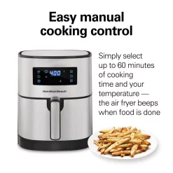 Air Fryers Hamilton Beach 5 Qt. Stainless Steel Digital Air Fryer With Nonstick Basket -Costway Shop stainless steel hamilton beach air fryers 35075 fa 1000